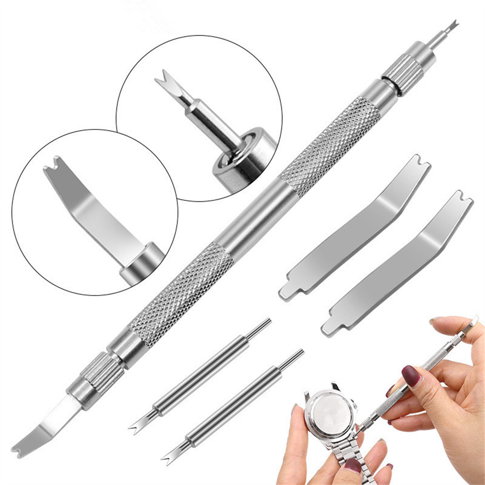 ตัวถอดขาสองหัว หัวส้อมหมุด เครื่องมือซ่อมนาฬิกา ถอดเปลี่ยนสายนาฬิกา ชุดพินยาว