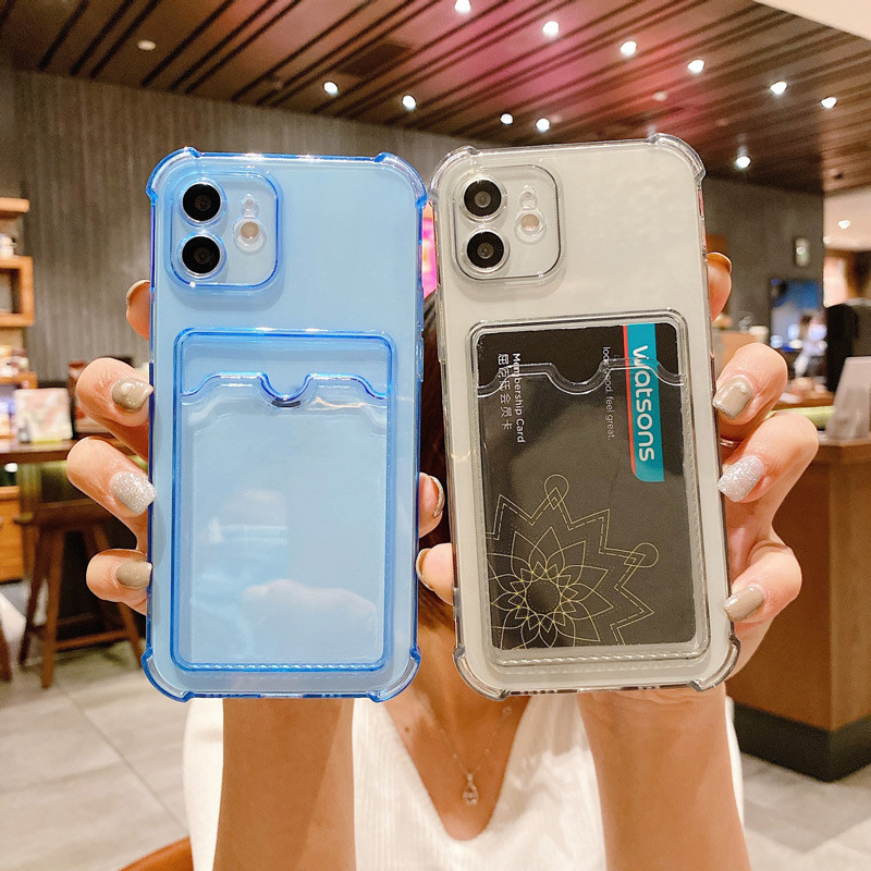 2in1 เคสกันกระแทกเคสใส่บัตร เคสซิลิโคนใส iPhone 16 15 14 Plus iP16 iP15 iP14 Pro Max 5G 4G 2024 2025