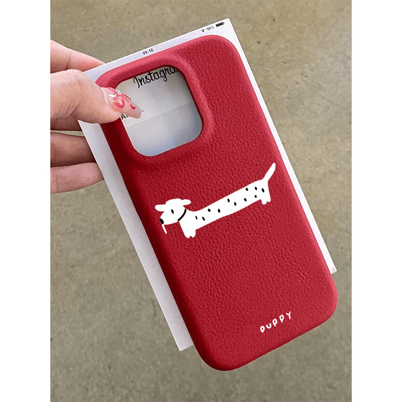 Insลูกสุนัขลายจุดสีแดงสําหรับapple 13 เคสโทรศัพท์IPhone15 ผิวรู้สึก 11 รูปแบบผิว 14Plusบุคลิกภาพ 12pro Anti-fall Xsซิลิโคนนุ่มกรณี