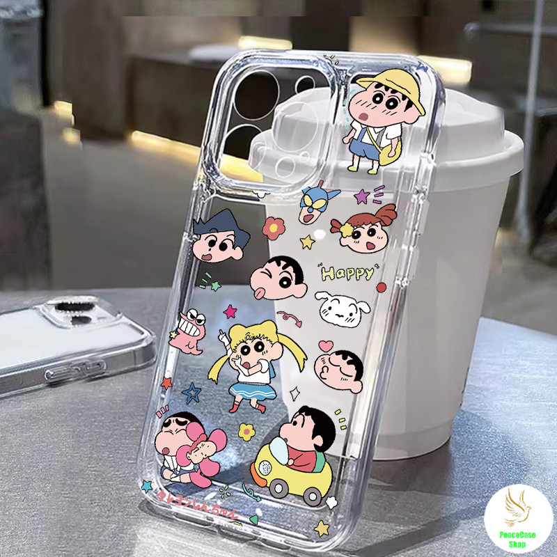 COD-ในไทย เคสแฟชั่น เครยอนชินจังน่ารัก แต่งตัวเซลอร์มูน สําหรับ iPhone 7 8 X 11 12 13 14 15 TPU เคสซิลิโคนใส กันกระแทก