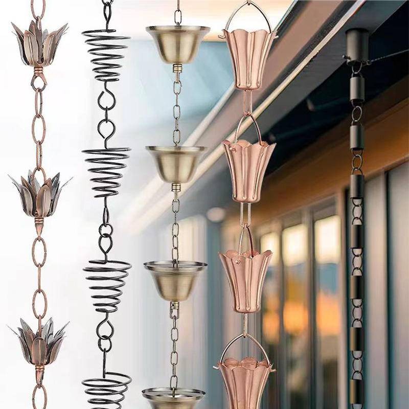 [การเลือก อันหยวน] โซ่ฝนสําหรับอ่างล้างจานท่อระบายน้ําและทางออกท่อระบายน้ํา, โซ่ฝนตกแต่งภายนอก, โซ่ระบายน้ําหลังคาลาน