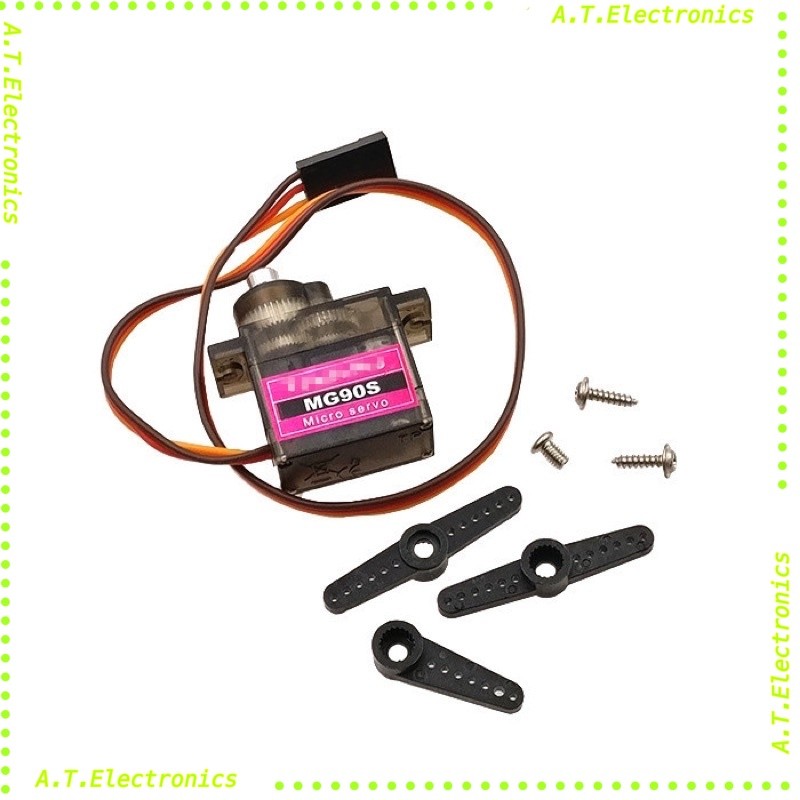 MG90S Servo motor เซอร์โวมอเตอร์ เพืองแกนเหล็ก ทนทาน 0-180 องศาสินค้าพร้อมส่ง