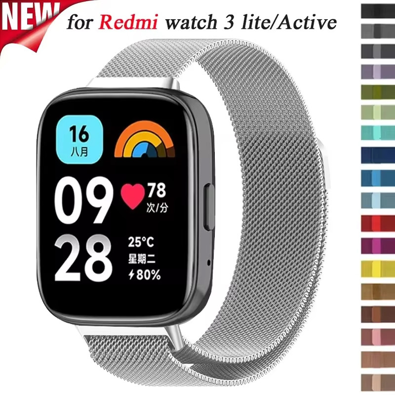22mm Milanese Loop สําหรับ Redmi นาฬิกา 5 3 Active Lite โลหะเหล็ก 20 มม.สําหรับ Samsung Galaxy นาฬิกา 7 44 มม.40 มม.6 5 4 คลาสสิก