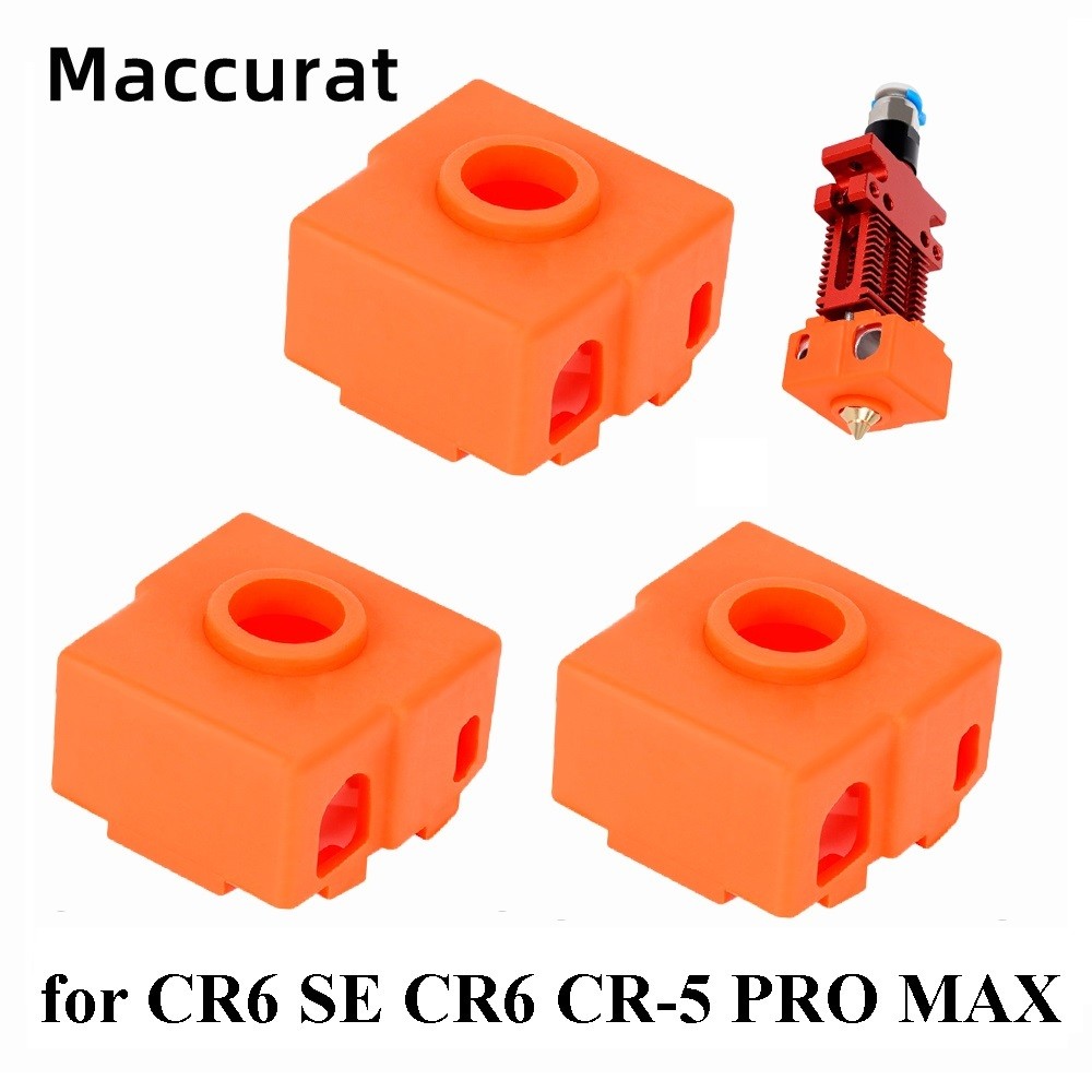 2pcs CR6 SE ถุงเท้าซิลิโคน 3D เครื่องพิมพ์สําหรับ CR-6 SE Hotend ชุด 3 สําหรับ Creality CR6 SE CR6 C