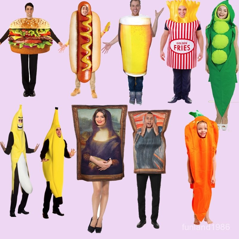 ฮาโลวีนเครื่องแต่งกายผู้ใหญ่เด็กคอสเพลย์เบียร์กล้วยสุนัขร้อนMona Lisa Monk Shoutingเสื้อผ้าTycoonปรา