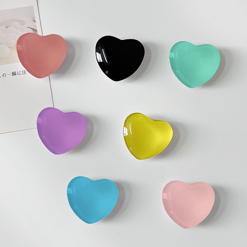 น่ารัก 3D Glossy Love Heart ที่วางโทรศัพท์ Finger Grip Tok Bracket สําหรับ iPhone 11 Pro Samsung Universal ขาตั้งพับ Griptok