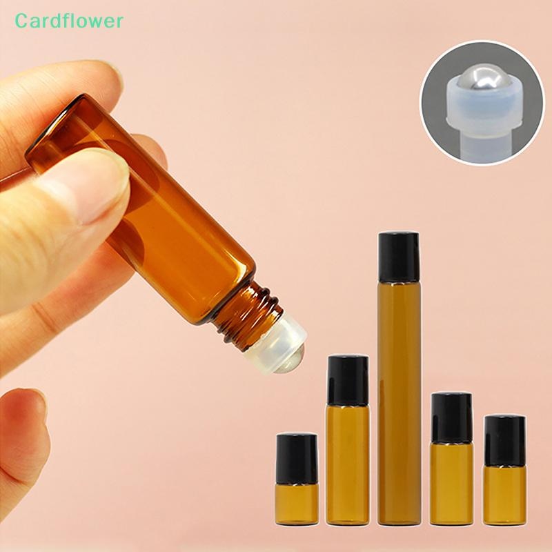 <Cardflower> 1ml 2ml 3ml 5ml 10ml Amber Thin Glass Roll On Bottle ขวดรีฟิลเปล่าตัวอย่าง Test Vials พร้อมลูกกลิ้งลดราคา