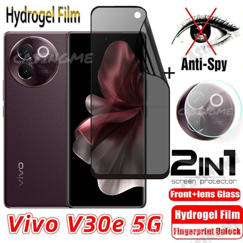 VIVO V30e 5G 2024 Soft Privacy hydrogel ฟิล์ม Anti-Spy เต็มรูปแบบป้องกันหน้าจอ Anti Peek ความเป็นส่ว