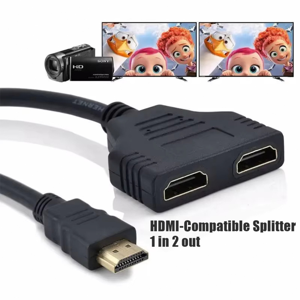 อะแดปเตอร์แปลงสายเคเบิ้ล HDMI 1 ออก 2 ขนาด30ซม.HDMI Full HD 1080P สายต่อ