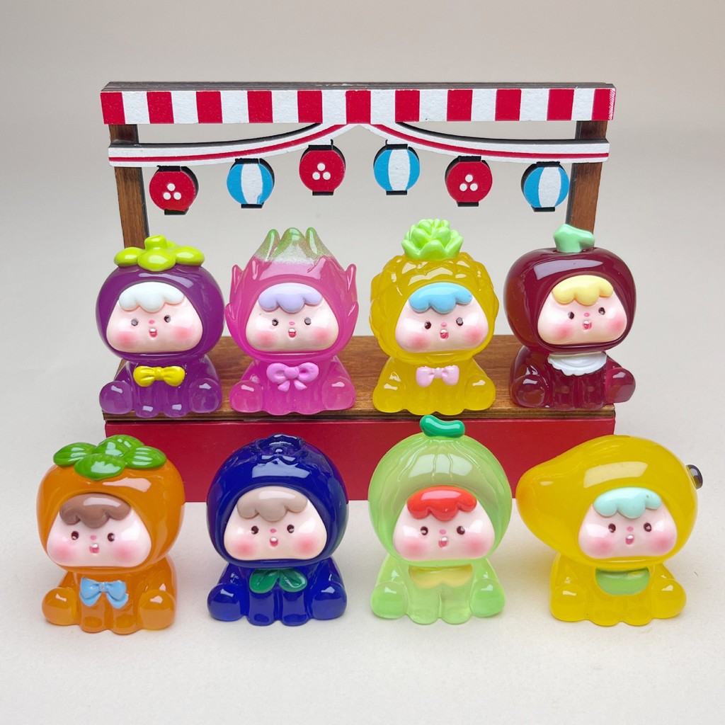 8pcs Luminous Glow Fruit 3D เรซิ่น Charms สําหรับ DIY (Z-3)