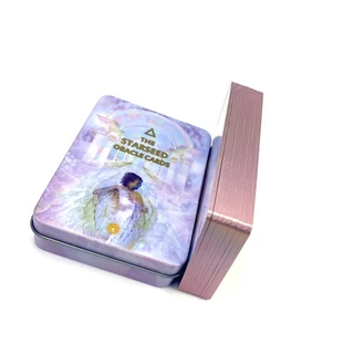 กล่องเหล็กดาวไพ่ทาโรต์การ์ด starseed Oracle cards ขอบสีบรอนซ์ระดับไฮเอนด์