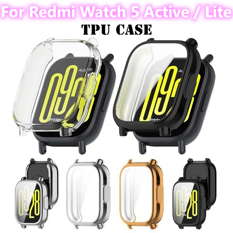 สําหรับ Redmi Watch 5 Active Lite Smartwatch Full กันชนฝาครอบ TPU ป้องกันหน้าจอสําหรับ Xiaomi Redmi Watch5 Lite Active อุปกรณ์เสริม