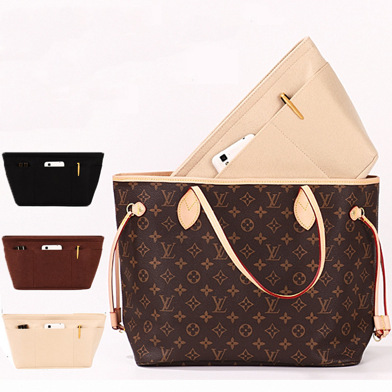 Lv Neverfull กระเป๋าด้านในออแกไนเซอร์พร้อมที่ใส่ผ้าสักหลาดขนสัตว์สําหรับกระเป๋าแม่
