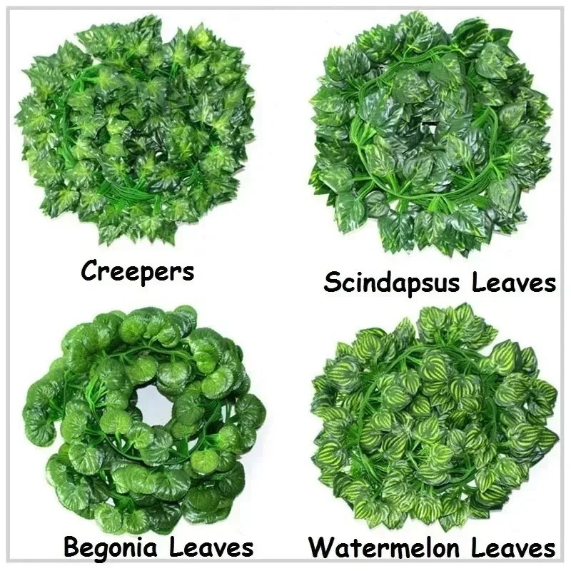 1/3/5strings 2M ประดิษฐ์สีเขียว Ivy Leaf - DIY พวงหรีดปลอมใบพืช - จําลองแขวน Vines - งานแต่งงานตกแต่งบ้าน - รูปที่ 6