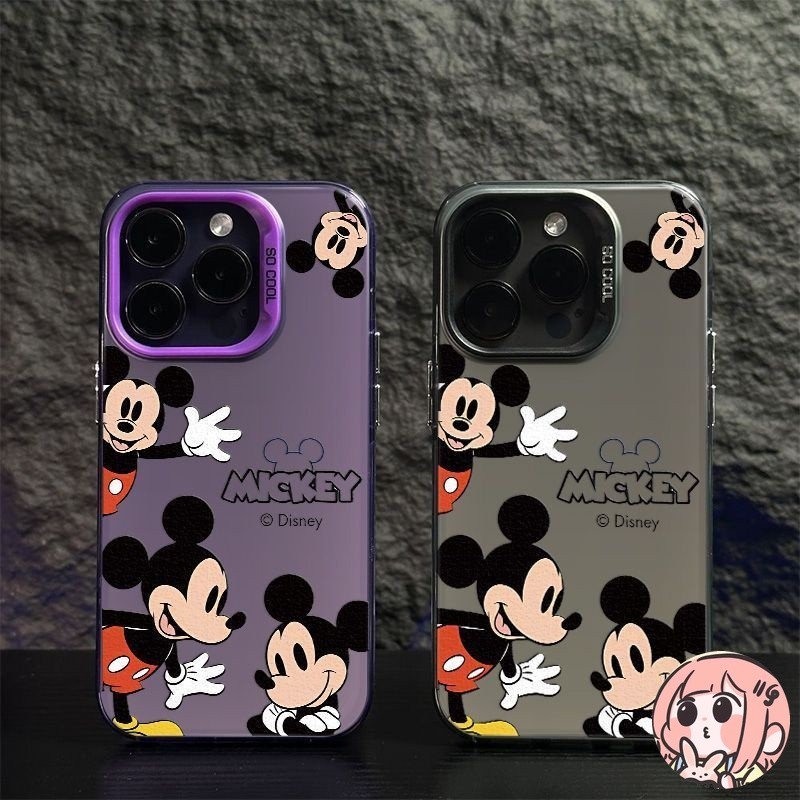เคสลายการ์ตูนมิกกี้เม้าส์สุดน่ารัก XR 16 11 15 14 12 13 Pro Max X XS Max 16 7 14 8 Plus SE 2020 ปกอ่อน IMD ชุบหรูหรา