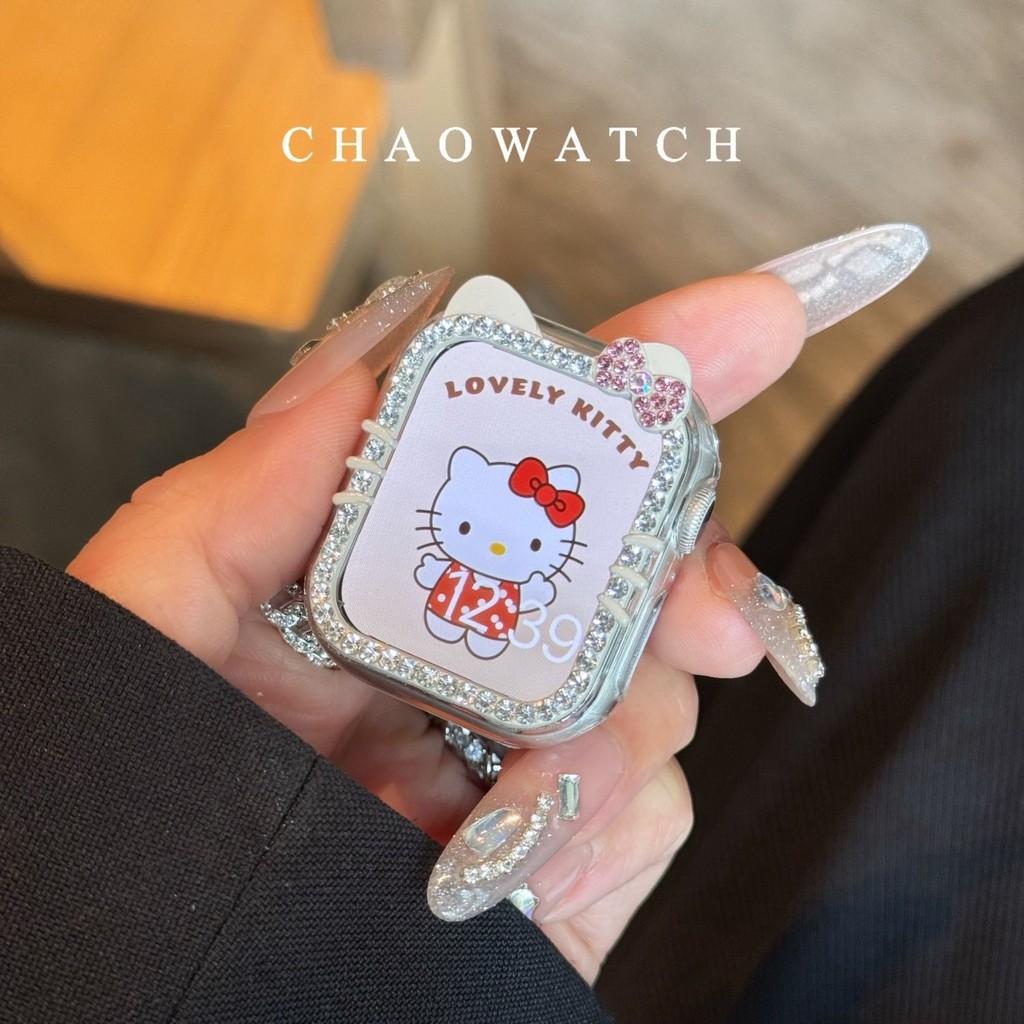 เหมาะสําหรับ iwatchs10 นาฬิกา KT เพชรกรณี s7/8/9 Universal Shock-proof กระพริบเพชรป้องกันกรณี s6/5/4