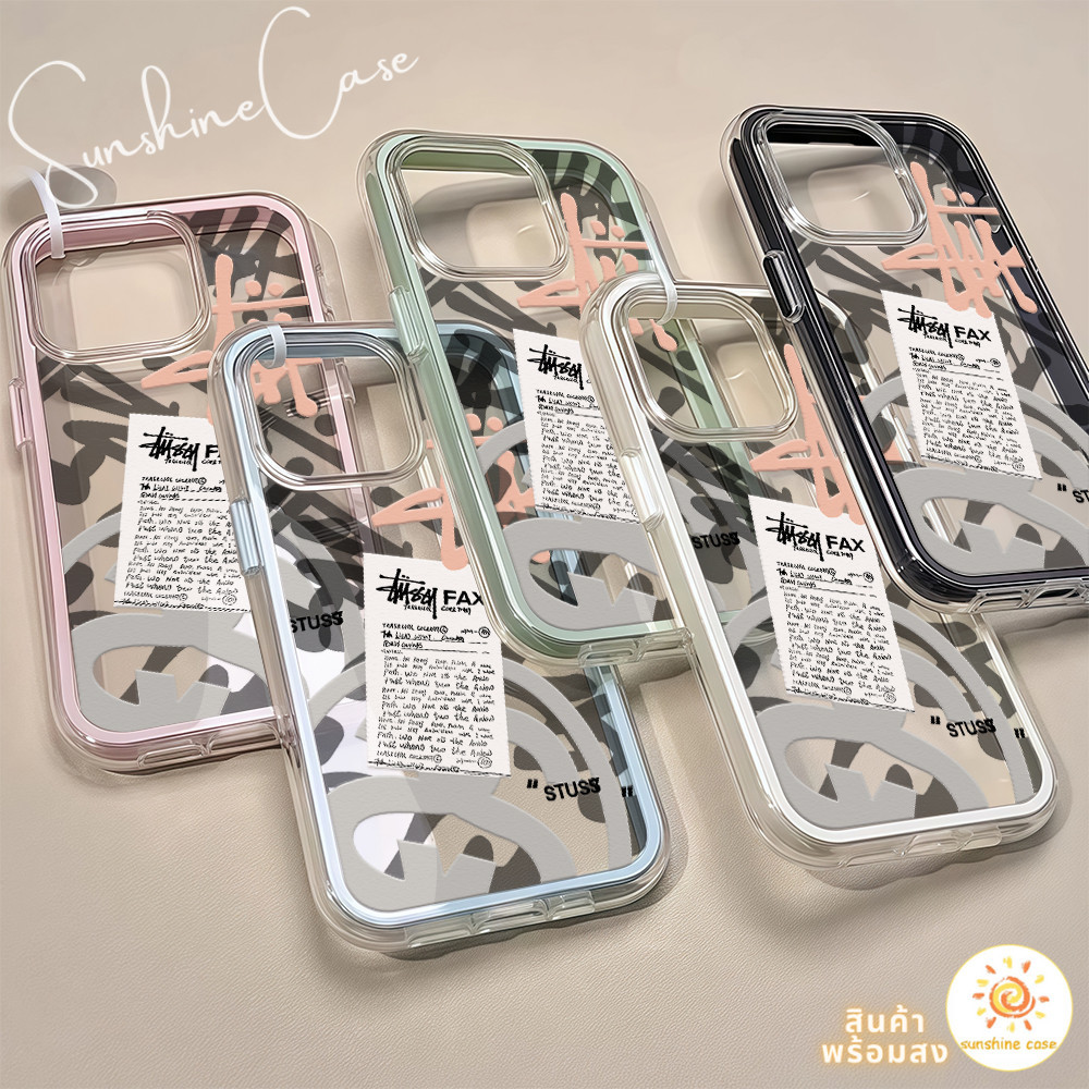 จัดส่งทันที เคสสำหรับไอโฟน16 ลายชมพู แบรนด์แฟขั่น เคสใสครอบสองชั้น For IPhone11 13 12 14PLUS 15 16 P
