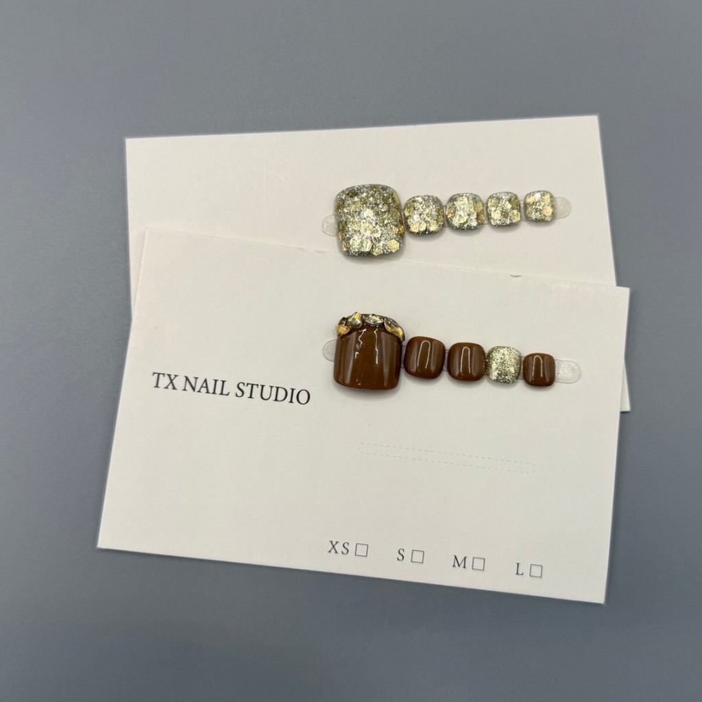 HANDMADE + กาวฟรี10 สไตล์ภาพจริงเล็บนิ้วเท้าเทียม Elegant Cats eye พร้อมเพชร Phototherapy ปลอม Toe Nail Patch กดบนเล็บนํากลับมาใช้ใหม่ได้ ราคา ถูกที่สุด ดีลบีเคเค แกลเลอรีภาพที่ 8