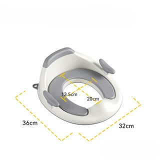 COD 🚽ที่รองชักโครกเด็ก PVC ฝารองชักโครกเด็กรุ่นมงกุฎ กระโถนเด็กฝึกขับถ่าย มีผนักพิง ตั้งฉาก 90องศา