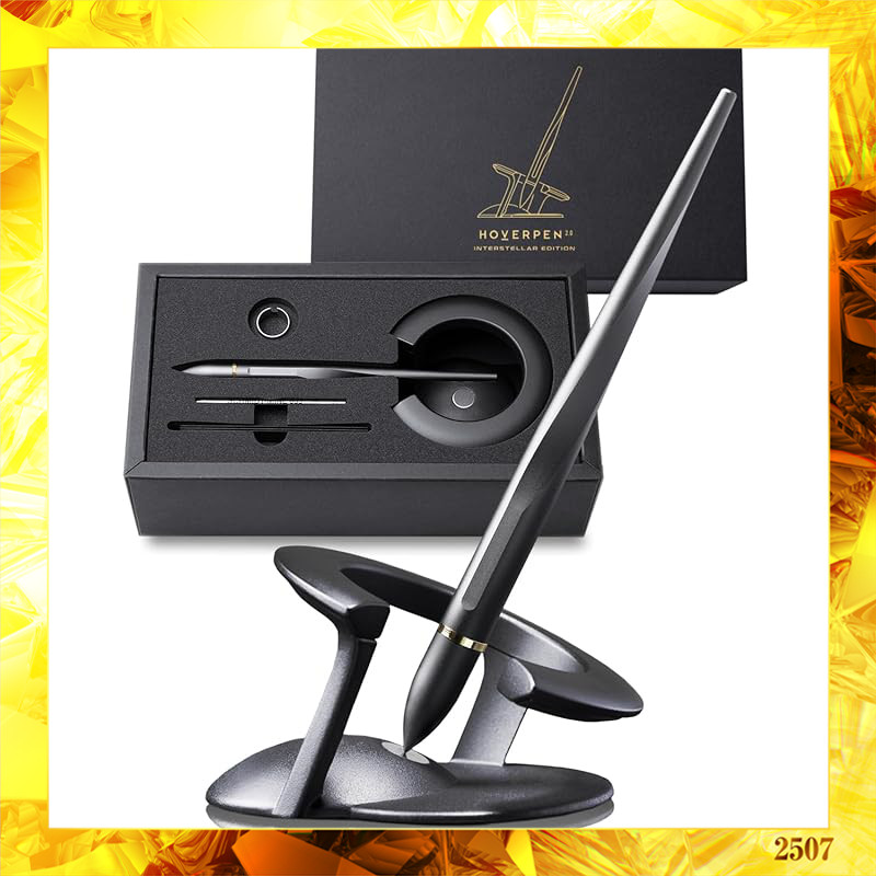 Novium Hoverpen Interstellar 18K Gold Edition Space สีดํา Hover ปากกาปากกาลูกลื่นน้ํามันของขวัญกล่อง