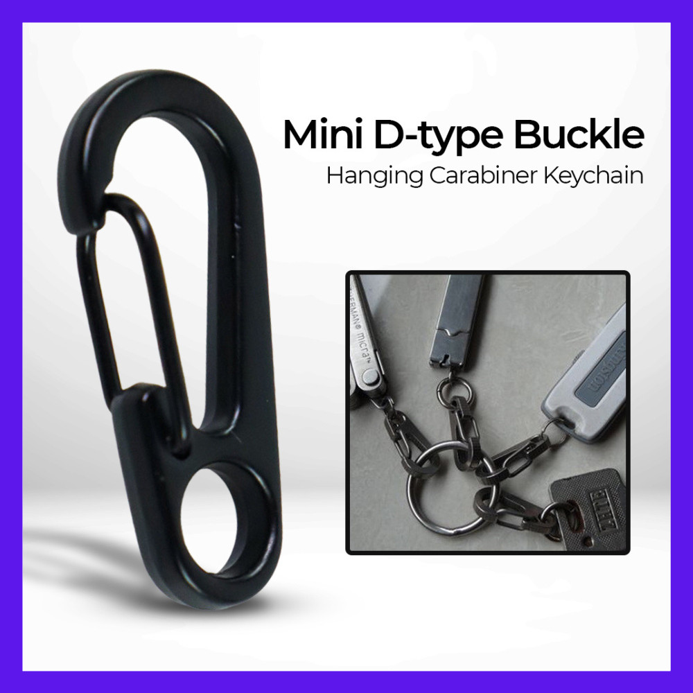 GANTUNGAN Innovation_tani-Carabiner Mini D-type Buckle Hanging Keychain EDC Keychain Carabiner Mini 