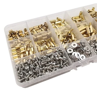 ชุดเสาทองเหลือง/เสาไนลอน นอต สกรู M2/M3 120/180/910ชิ้น M2 M3 Hex Brass/Nylon Standoff + Nut + Screw kit เสายึดแผ่นปร...