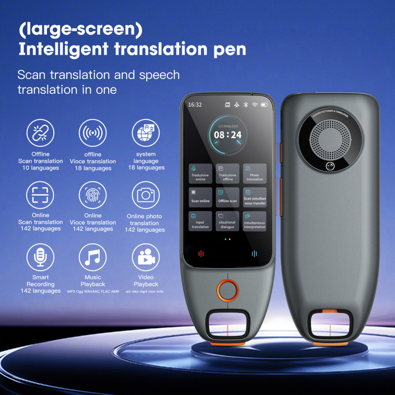 รองรับ 142 ภาษา เครื่องแปล AI 2-in-1, ออฟไลน์แบบเรียลไทม์, แปลเสียง, แปลภาพถ่าย