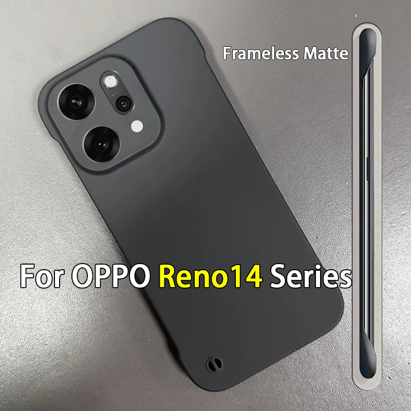 Candy สี Frameless Matte สําหรับ OPPO Reno 14 13 Pro Reno14Pro Reno14 5G แฟลช Slim เลนส์ป้องกัน Hard กันกระแทกฝาครอบกันชน