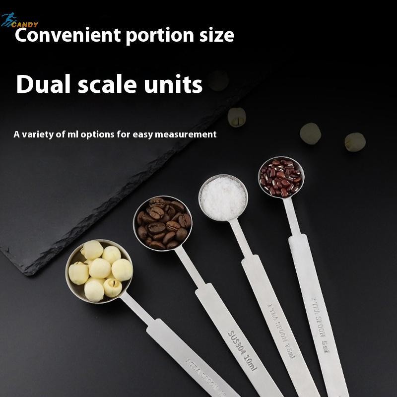 NDY 1/4 ชิ้นกาแฟ Scoops ยาว 304 สแตนเลส Tablespoon Stackable ครัวช้อนตวงเหมาะกับคอนเทนเนอร์กาแฟ N - รูปที่ 2