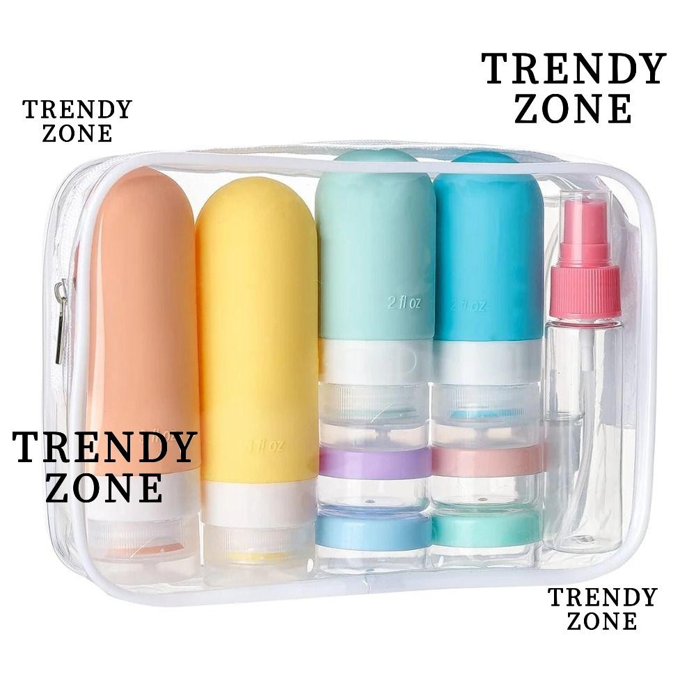 TRENDYZONE ขวดอุปกรณ์อาบน้ํา 17 ชิ้น, ชุดขวดเดินทางรีฟิลป้องกันการรั่ว, ซิลิโคนอเนกประสงค์สะดวกน้ําหนักเบาแชมพูคอนเทนเนอร์