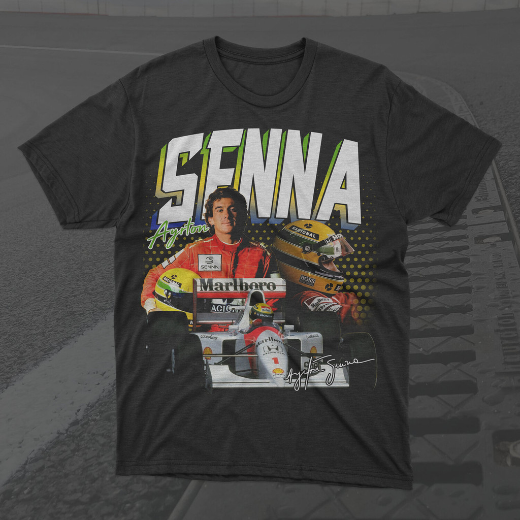 เสื้อยืด ลายหมวกกันน็อค Ayrton Senna Formula 1 F1 Mclaren F1 สําหรับ Ayrton Senna Fan F1