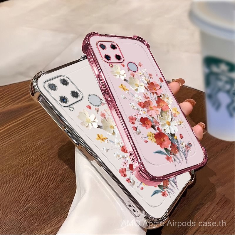 3Dซิลิโคนเคสโทรศัพท์สําหรับRealme C15 C12 C25 C25S C21Y C25Y Narzo 20 30A,สี่มุมป้องกันการล่มสลาย 0M