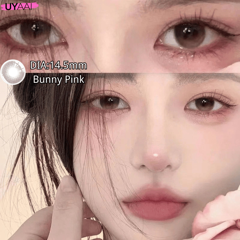 คอรแทคเลนส์ [0.00~-6.00] UYAAI Blissful Hues series คอนแทคเลนส์สี 14.5mm Bunny Pink คอนแทคเลนส์รายเด