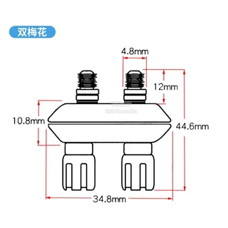 Conjoined Dual-Bit ลําโพงเครื่องขยายเสียง Terminal สีแดงสีดํา Double Hexagon/Dual Plum Head 4MM Banana Socket Terminal
