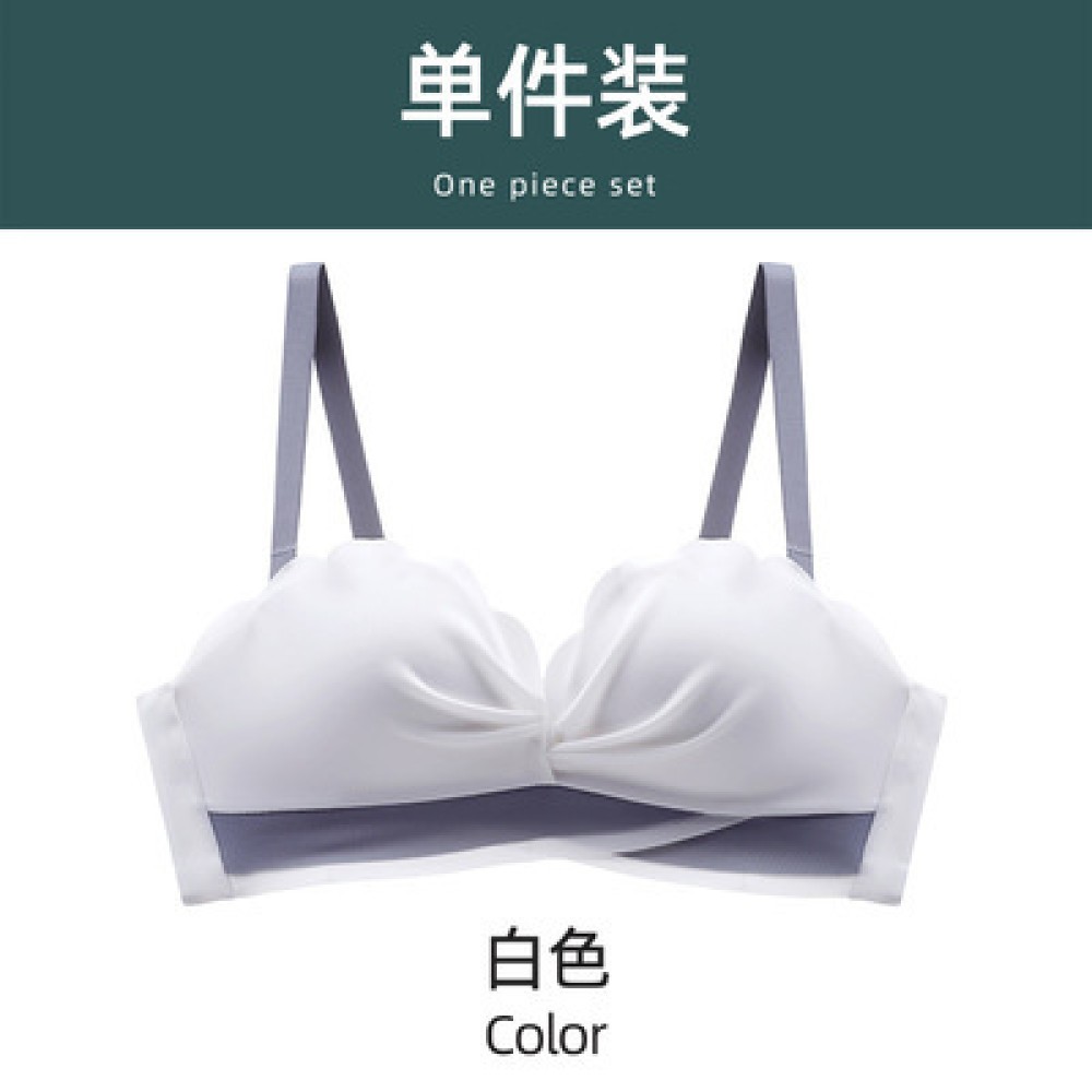 Boston Evening News Girl s ชุดชั้นในหนาไร้สาย Bandeau หน้าอกเล็ก Push up Anti Slip Breast Holding An