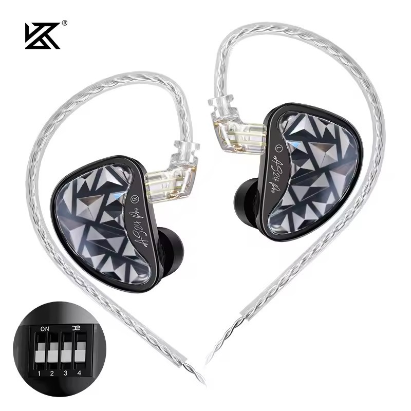 KZ AS24 PRO 24 หน่วยอัพเกรด Balanced Armature ไดรฟ์เสริมหูฟังแบบปรับได้ HIFI In Ear หูฟังสําหรับเล่น