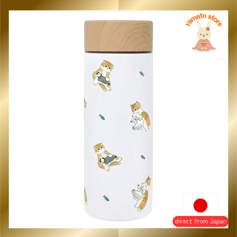 Mofusand Vacuum Double-Walled Stainless Steel Bottle 300ml Wood Grain Design, Commuting, Insulated, 