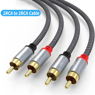 สายสัญญาณเสียง 2RCA ถึง 2RCA สายชุบทองสเตอริโอชายสําหรับโฮมเธียเตอร์