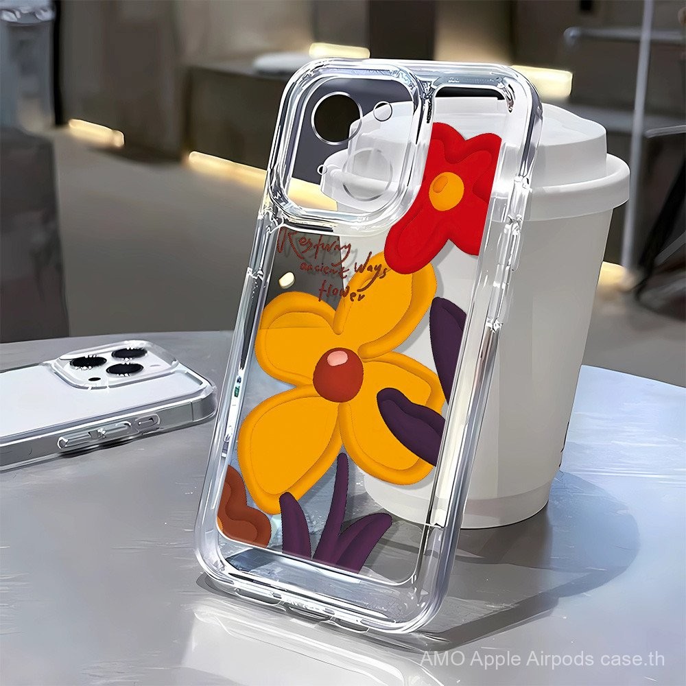 3 In1 ดอกไม้สีเหลืองโปร่งใสสําหรับ Oneplus Ace 3 Pro 3V Ace 2 Pro Racing 11 12R Oneplus Ace3Pro เคสโ