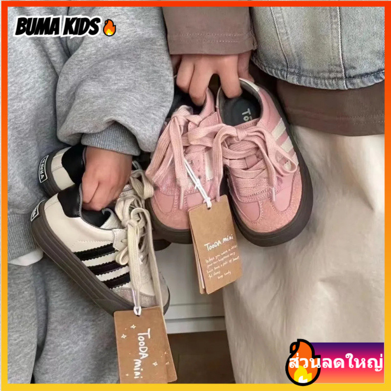 BUMA KIDS🔥รองเท้า เด็ก แฟชั่น ลําลอง pink กันลื่น รองเท้าเด็ก