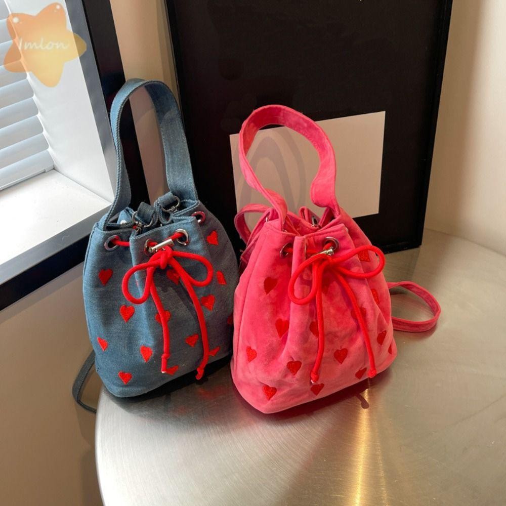 กระเป๋าผ้าแคนวาส IMLON, กระเป๋าโท้ตถังนํากลับมาใช้ใหม่รูปหัวใจ, กระเป๋าโท้ตร้านขายของชําน่ารักความจุขนาดใหญ่
