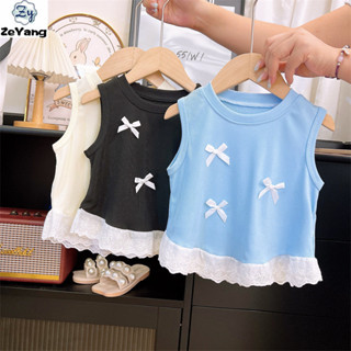 Bow Vest แขนกุดลูกไม้สำหรับเด็กหญิง สไตล์แคชวล สวมใส่ง่ายทุก…