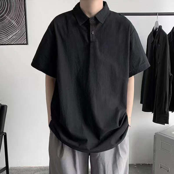 เสื้อผู้ชายm karants เสื้อโปโลแขนสั้นสีล้วนสำหรับฤดูร้อนเสื้อเชิ้ตแขนสั้นสำหรับผู้ชาย