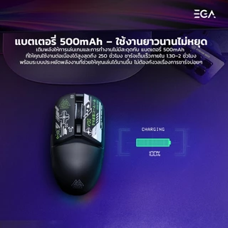 EGA TYPE M16 Gameing Mouse เชื่อมต่อ Bluetooth/2.4Ghz เสียงคลิกเงียบ สำหรับทำงาน [รับประกัน 1ปี]