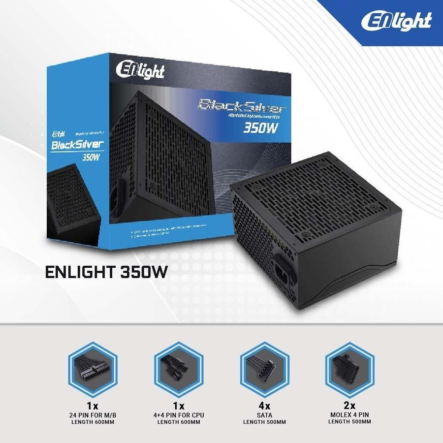 พาวเวอร์ซัพพลาย Enlight 350W สีดําเงิน