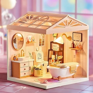 ไดอารี่เมืองเล็ก DIY ทำมือ บ้านจิ๋ว ฉาก โมเดลบ้านซุปเปอร์เวิลด์ ประกอบ บล็อกของเล่น