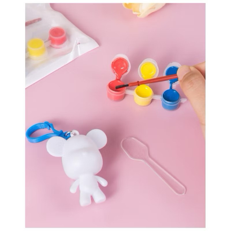 DIY พวงกุญแจหมี ชุดระบายสี ระบายสีเด็ก เซ็ตระบายสีรูปปั้นหมีสุดน่ารัก - รูปที่ 5