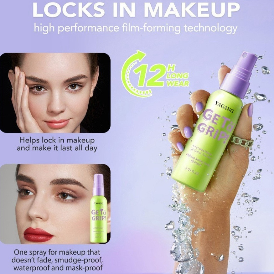 HIH-shop: สเปรย์แต่งหน้า สเปรย์เซ็ตหน้า สเปรย์ล็อคเครื่องสำอาง ติดทนนาน 12 ชั่วโมง กันน้ํา ควบคุมความมัน 60ml "M1028"