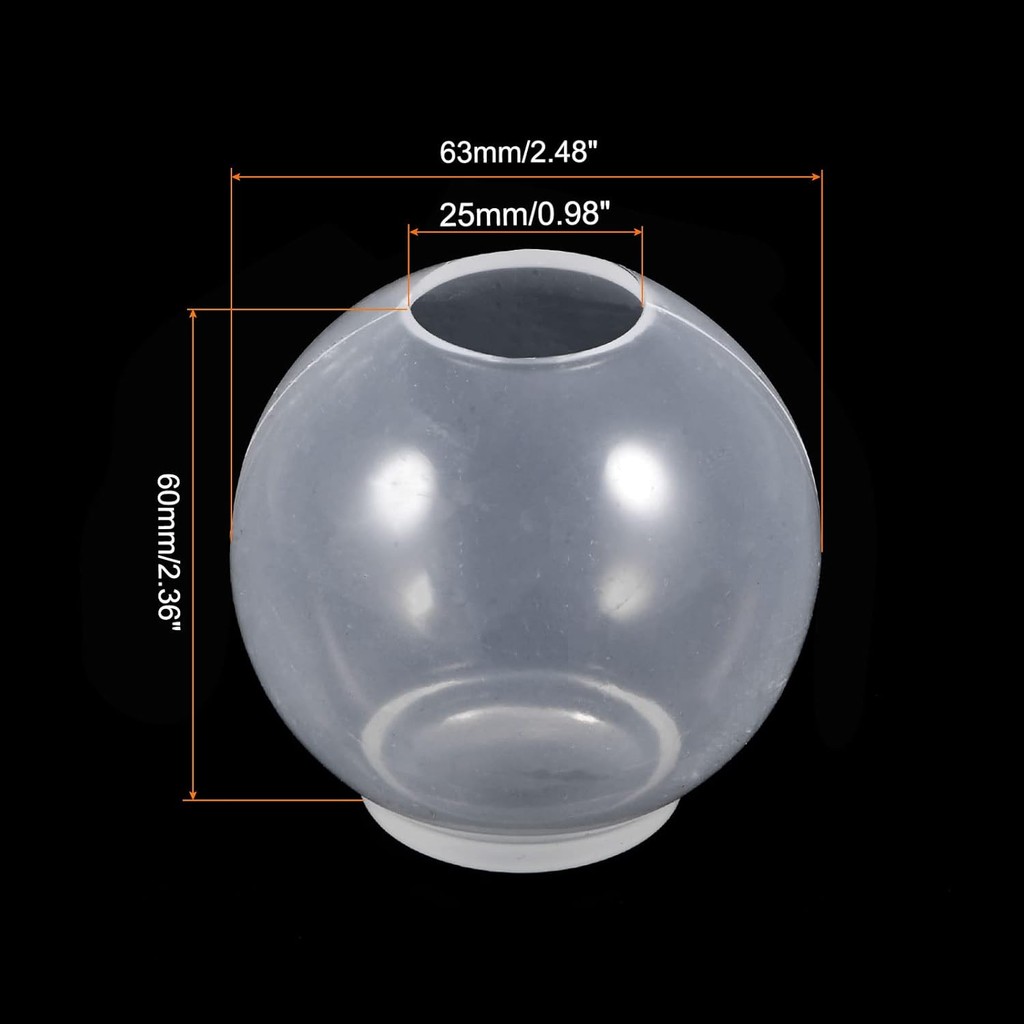 HARFINGTON Sphere Silicone Resin Mold 2.5" Clear 3D Seamless Round Ball Mold for Jewelry, Soap, Cand
