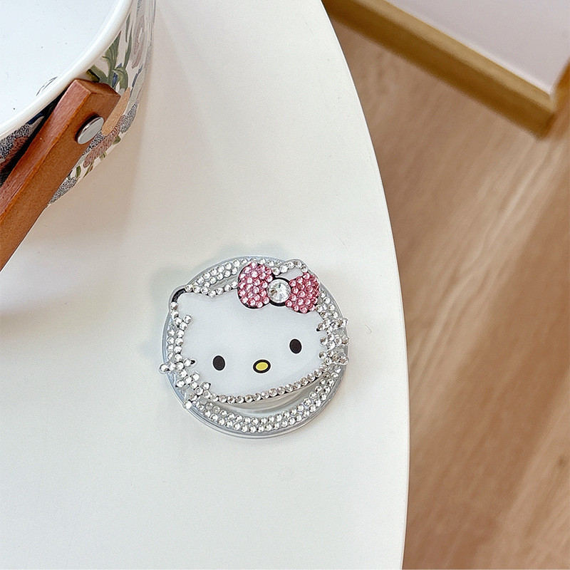 Diamond KT Cat รอบที่วางโทรศัพท์แม่เหล็กสําหรับ IPhone 16 15 14 13 12 Pro Max 14 Plus พับ Pop แหวน G